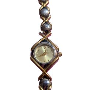 Vintage Croton X & O Two Toned Band Quartz Wristwatch W/ Fold Over Clasp